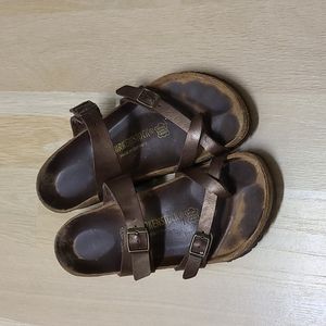 BIRKENSTOCK Mayari Leather Strap Slip On Sandals size 41